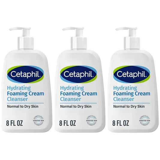 3 Pack - Cetaphil Cream to Foam Face Wash Hydrating Foaming Cream Cleanser 8oz Cetaphil
