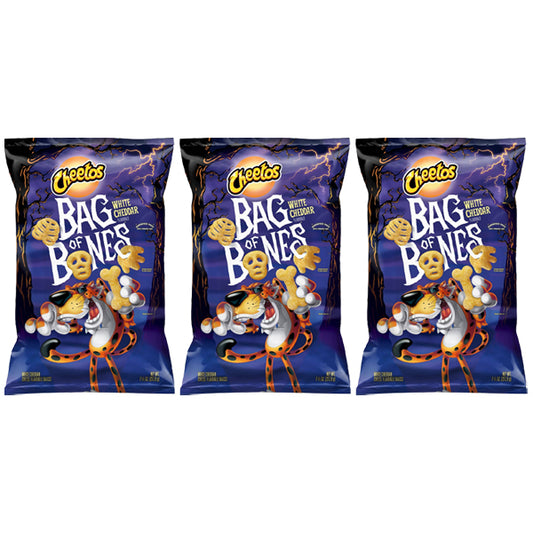 3 Pack - Cheetos Halloween Bag Of Bones White Cheddar Snacks 7.5oz Cheetos