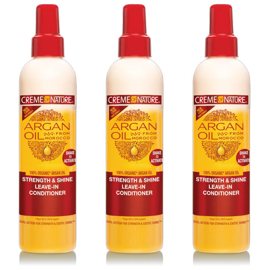 3 Pack - Creme of Nature Argan Oil Strength & Shine Leave-in Conditioner 8.4oz