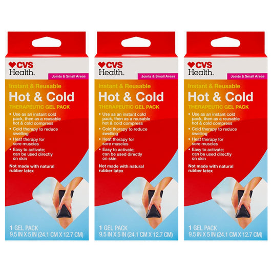 3 Pack - CVS Health Instant & Reusable Hot & Cold Therapeutic Gel Pack CVS