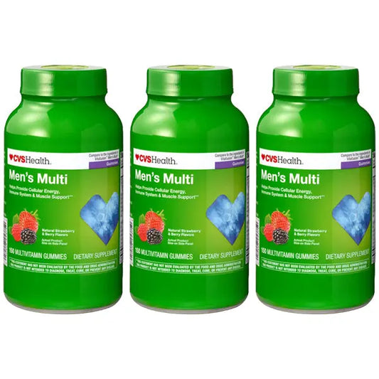 3 Pack - CVS Health Men's Multivitamin Strawberry & Berry Flavor 150 Gummies CVS