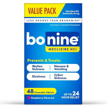 3 Pack - Bonine Non Drowsy Motion Sickness Relief Raspberry 48 Count Bonine