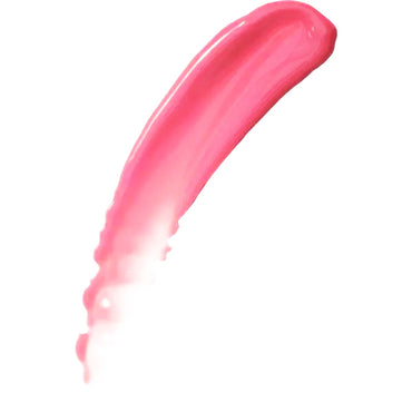 A swipe of Burts Bees 100% Natural Moisturizing Lip Gloss Punch of Pink (3 Pack, 0.5oz), enriched with Avocado Oil, creates a glossy effect against a white background.