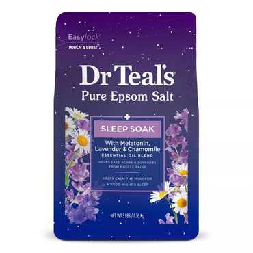 A 3-pack of Dr. Teals Epsom Salt Magnesium Sleep Soak (3lb each), designed to promote restful sleep.