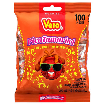 3 Pack - Vero PicaTamarind Tamarind Flavor Gummy Treats Coated With Chili Powder 100 Count