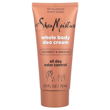 Get 3 packs of Shea Moisture Coconut & Hibiscus Cream Deodorant (2.5oz each), made for rich melanin skin with a plant-based, aluminum-free formula that provides all-day odor control.