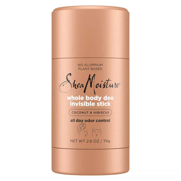 The 3 Pack - SHEA MOISTURE Coconut & Hibiscus Invisible Stick Deodorant 2.6oz offers all-day odor control with gentle ingredients, perfect for melanin-rich skin.