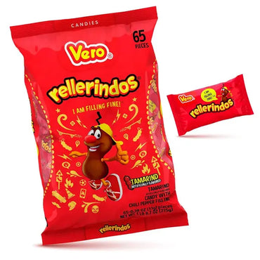 3 Pack - Vero Rellerindos Tamarind Flavor Hard Candy with Chili Pepper 60 Count Vero