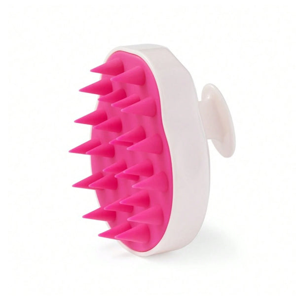 The 3 Pack - GSQ By Glamsquad Scalp Massager Pink by GLAMSQUAD features white and pink silicone brushes with handles and flexible bristles, designed to rejuvenate your scalp and cleanse hair follicles, shown against a white background.