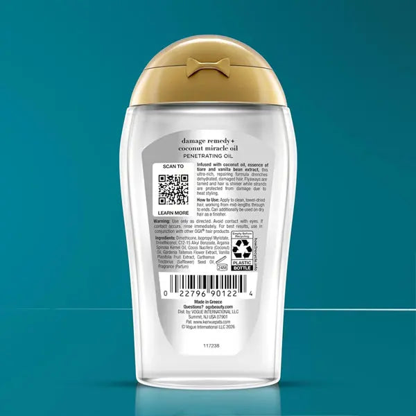 3 Pack - OGX Extra Strength Damage Remedy + Coconut Miracle Hair Oil Treatment 3.3oz OGX