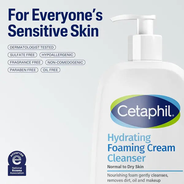3 Pack - Cetaphil Cream to Foam Face Wash Hydrating Foaming Cream Cleanser 8oz Cetaphil