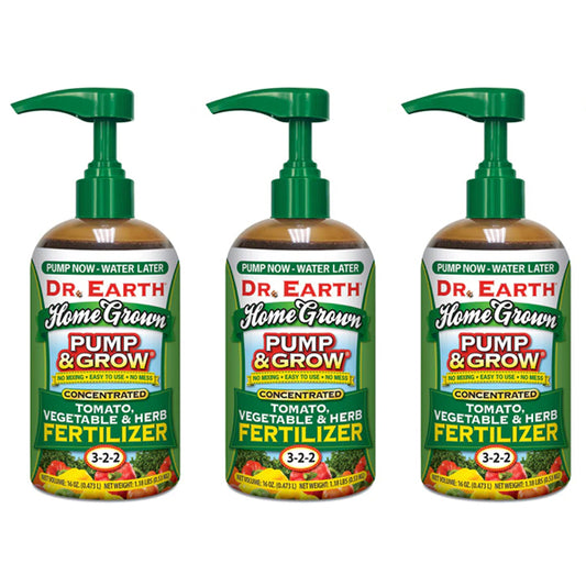 3 Pack - Dr. Earth Pump & Grow Organic Tomato Vegetable & Herb 3-2-2 Fertilizer 16oz