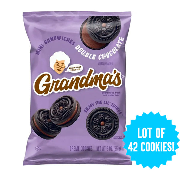 42 Count - Grandma's Mini Sandwiches Creme Cookies Double Chocolate 3 oz
