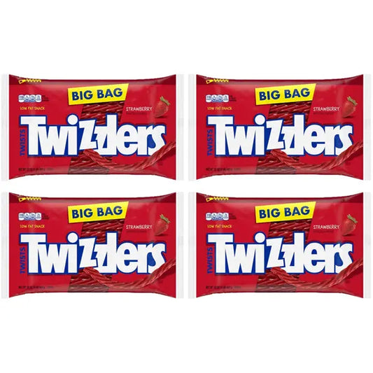 4 Pack - Twizzlers Twists Strawberry Licorice Candy Zipper Bag 32oz Twizzlers