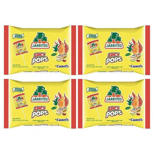 4 Pack - Jarritos Spicy Lollipops Mexican Hard Candy with Natural Fruit Flavors Jarritos