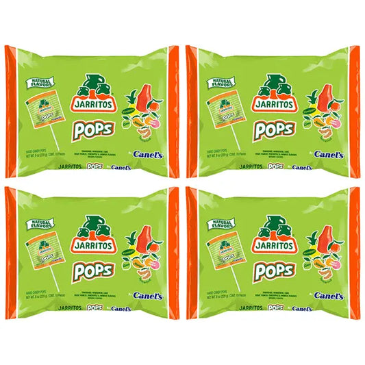 4 Pack - Jarritos Lollipops Mexican Sweet Hard Candy with Natural Fruit Flavors Jarritos