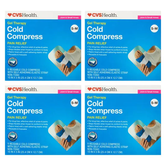 4 Pack - CVS Health Contour Gel Therapy Cold Compress Pain Relief S-M CVS