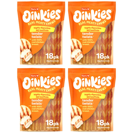 4 Pack - Oinkies TenderTreats with Chicken for Small & Senior Dogs 18 Count