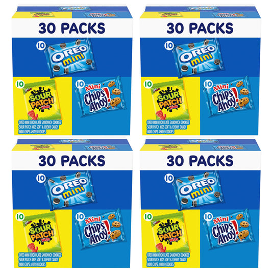 4 Pack - Nabisco Variety Pack SOUR PATCH KIDS, OREO Mini, Mini CHIPS AHOY 30ct