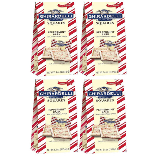 4 Pack - Ghirardelli Chocolate Squares Limited Edition Peppermint Bark 5.4oz