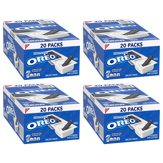 4 Pack - Handi-Snacks OREO Cookie Sticks 'N Creme Dip Snack Packs 20 Packs Each