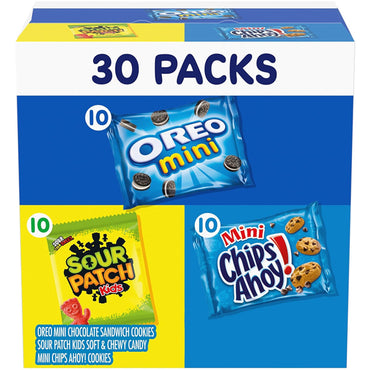 4 Pack - Nabisco Variety Pack SOUR PATCH KIDS, OREO Mini, Mini CHIPS AHOY 30ct