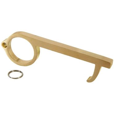 The Hy-Genie 4 Pack Brass No Touch Hand Tool lets you avoid direct contact with surfaces—ideal for maintaining hygiene everywhere. Comes in one size and includes a key ring for convenience.