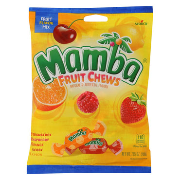 4 Pack - Mamba Assorted Flavors Fruit Chews Candy Fruit Flavor Mix 7.05oz