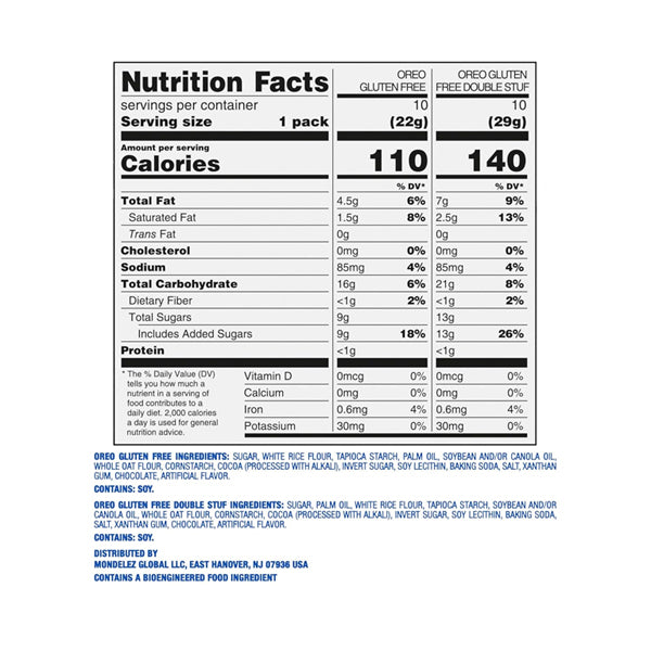 4 Pack - OREO Gluten Free Original & Double Stuf Chocolate Sandwich Cookies Snack Packs 20 Count