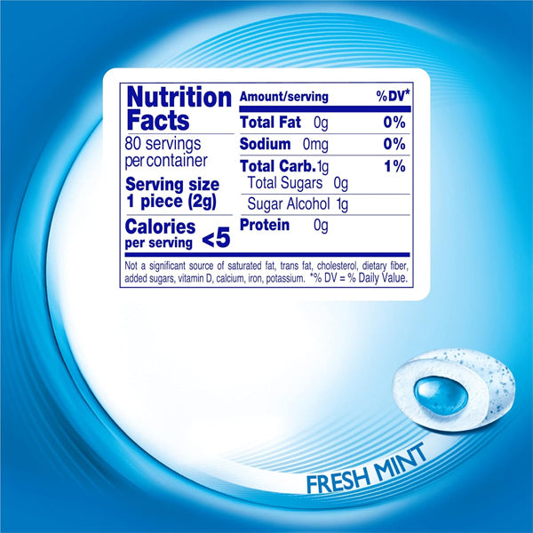 2 Pack - Mentos Pure Fresh Sugar-Free Chewing Gum with Xylitol Fresh Mint 80 Count Each