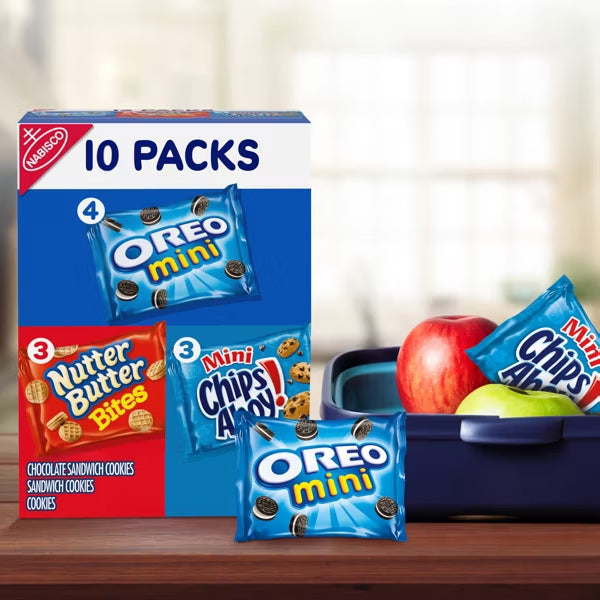 4 Pack - NABISCO Nutter Butter, Oreo, Chips Ahoy! Mini Cookie Variety Snack Pack 10 Count Each