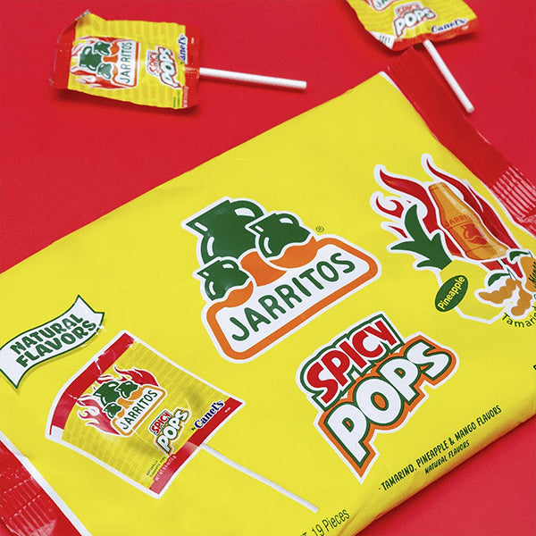 4 Pack - Jarritos Spicy Lollipops Mexican Hard Candy with Natural Fruit Flavors
