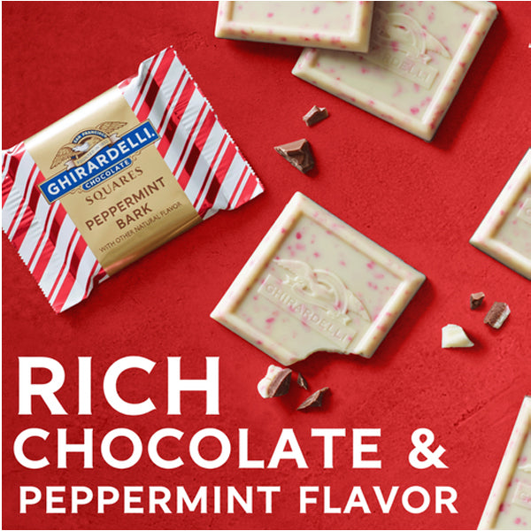 4 Pack - Ghirardelli Chocolate Squares Limited Edition Peppermint Bark 5.4oz
