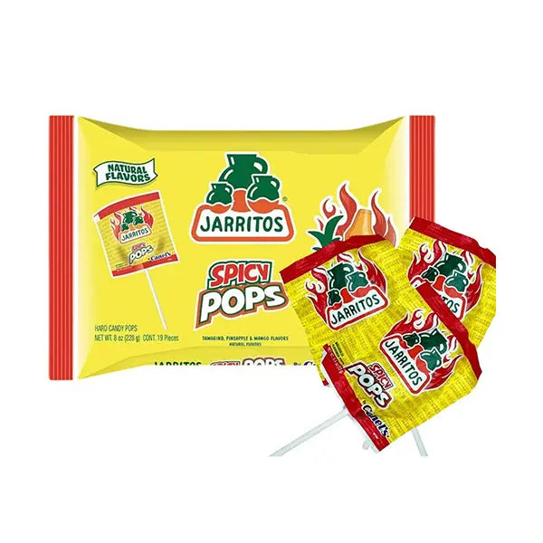 4 Pack - Jarritos Spicy Lollipops Mexican Hard Candy with Natural Fruit Flavors Jarritos