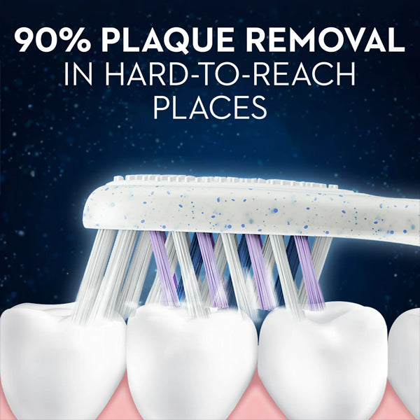 Oral B 4 Pack - CrossAction Eco Manual Toothbrush, Medium Bristles. Dentist-recommended; removes 90% of plaque in hard-to-reach areas.