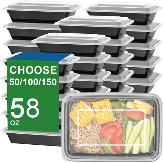 58oz Meal Prep Containers Reusable with Easy Open Lids Bulk - Choose Your Amount