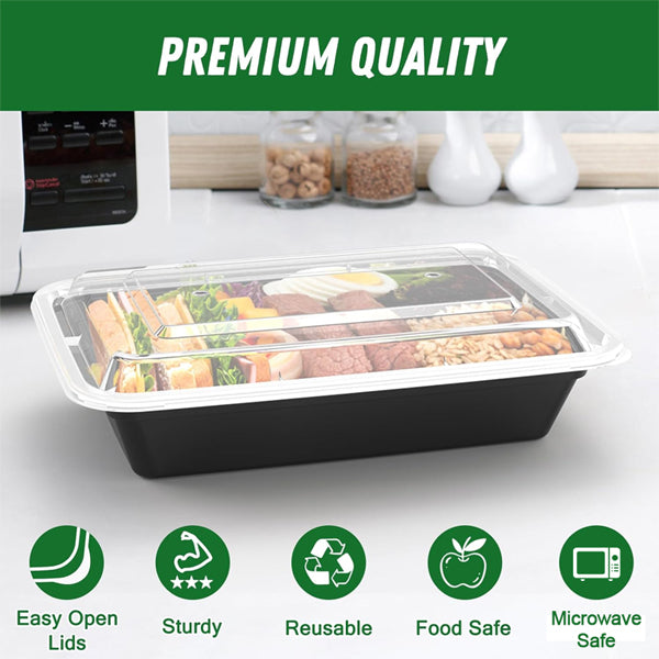 58oz Meal Prep Containers Reusable with Easy Open Lids Bulk - Choose Your Amount