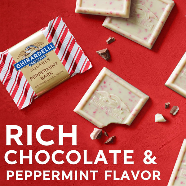 5 Pack - Ghirardelli Peppermint Bark Chocolate Squares 4.57oz