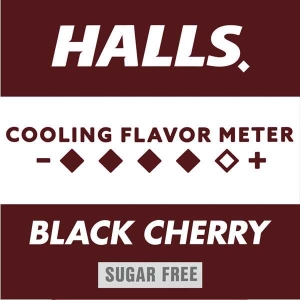5 Pack - HALLS Relief Sugar Free Black Cherry Flavor Cough Drops 70 Count