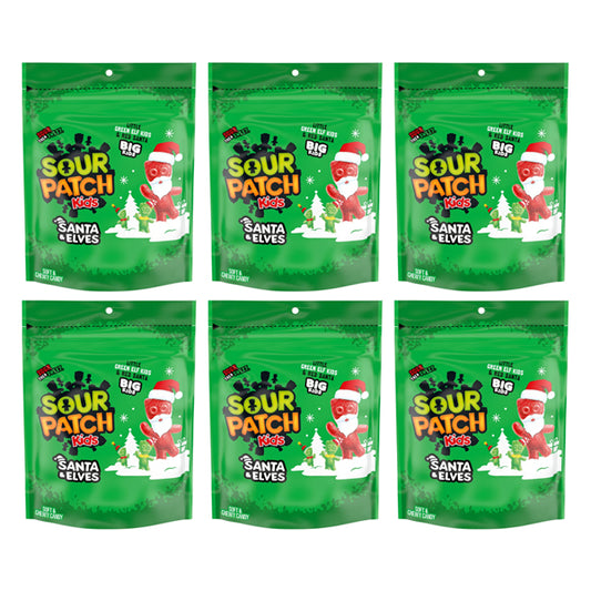 6 Pack - Sour Patch Kids Santa and Elves Christmas Candy 9.8oz