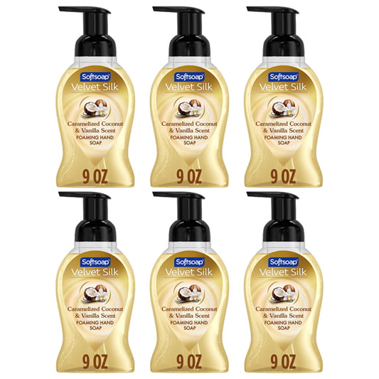 6 Pack - Softsoap Velvet Silk Foaming Hand Soap Caramelized Coconut Vanilla 9oz Softsoap