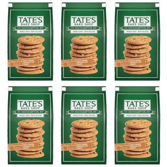 6 Pack - Tate's Bake Shop Salted Caramel Chocolate Chip Cookies 6.5oz