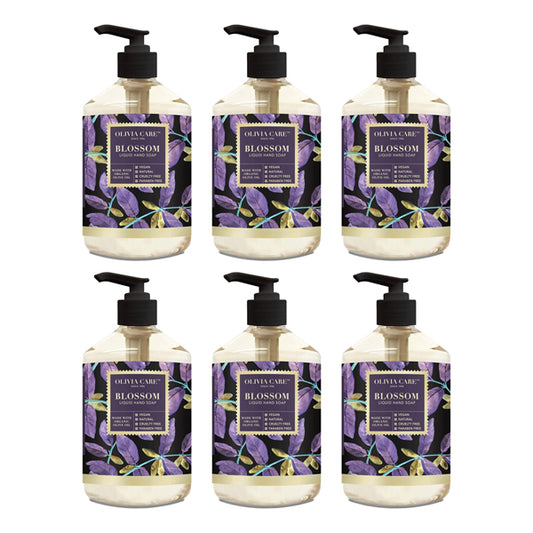 6 Pack - Olivia Care Liquid Hand Soap Blossom & Essential Oils 18.5oz