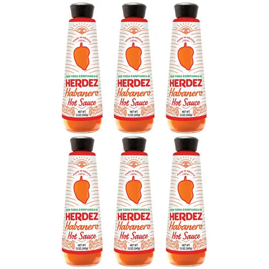 6 Pack - Herdez Habanero Mexican Glass Bottle Hot Sauce 12oz HERDEZ