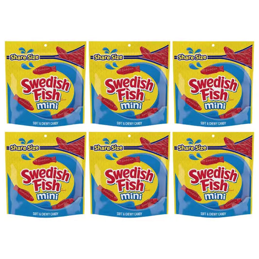 6 Pack - Swedish Fish Mini Soft & Chewy Gummy Candy 12oz Swedish Fish