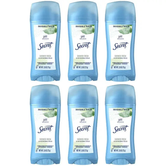 6 Pack - Secret Antiperspirant and Deodorant for Women Shower Fresh Scent 2.6 oz Secret