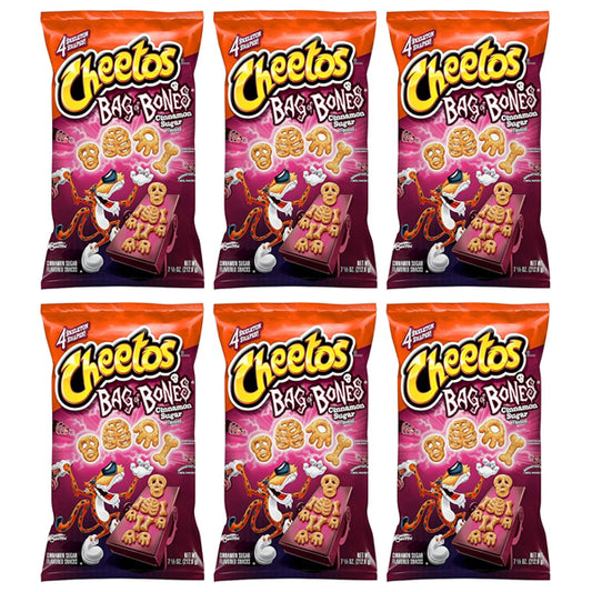 6 Pack - Cheetos Puffs Bag Of Bones Cinnamon Sugar Flavored Snacks 7.5oz