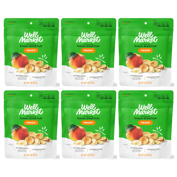 6 Pack - Gold Emblem Abound Peach Freeze Dried Fruit Crisps 1oz