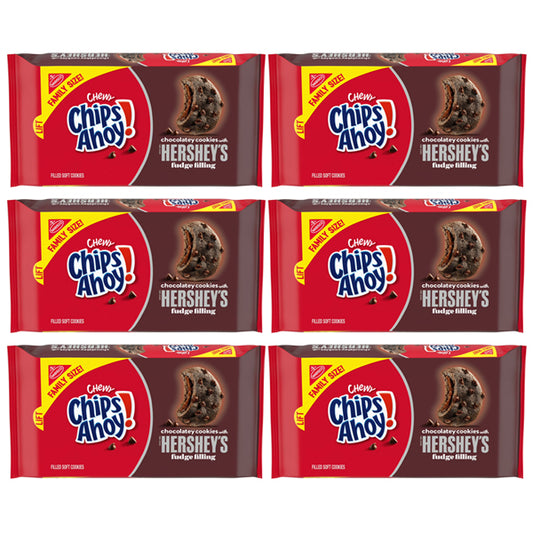 6 Pack - CHIPS AHOY! Chewy Chocolatey Hershey's Fudge Filled Cookies 14.85oz