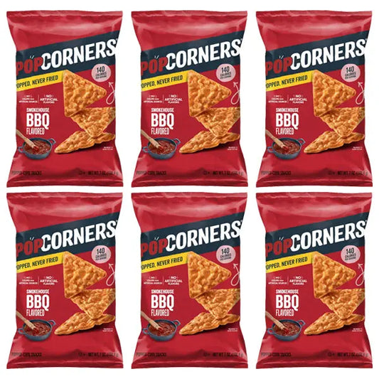 6 Pack - Popcorners Smokehouse BBQ Popped Corn Snack Chips 7oz PopCorners